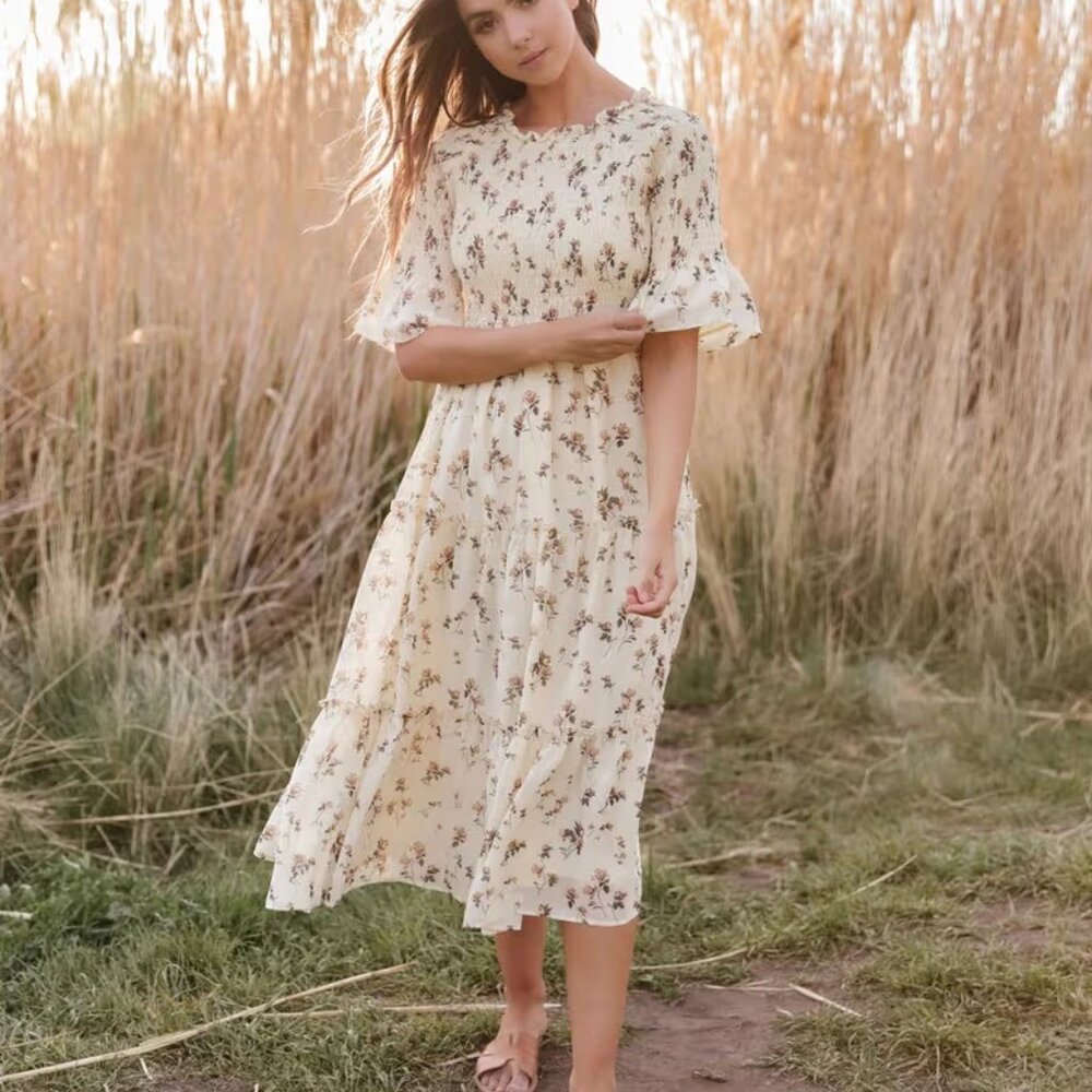 JessaKae Wandering Willoughby Smocked Floral Dress — XL - Picture 4 of 4